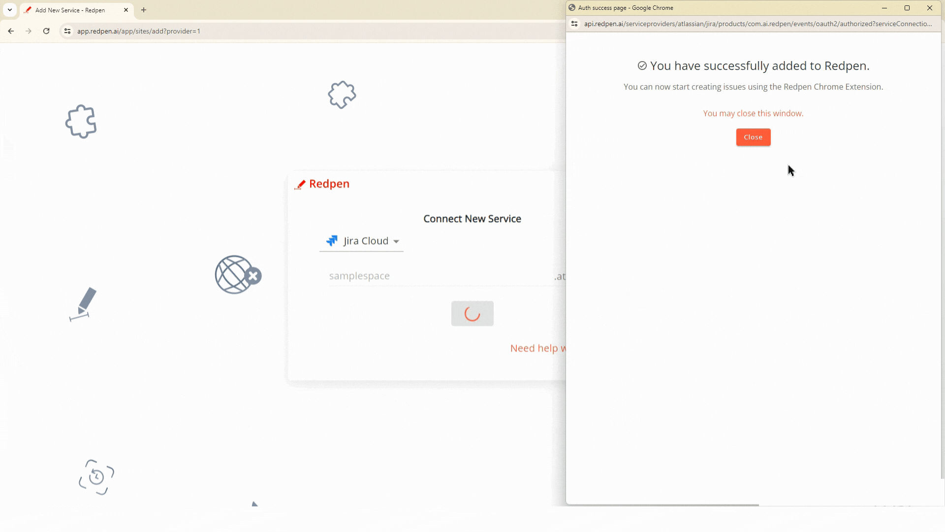 Successful connection between Jira and Redpen
