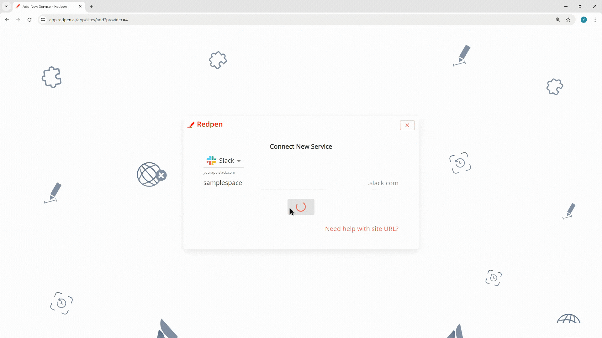 Authorize your Slack workspace for Redpen integration by clicking 'Allow